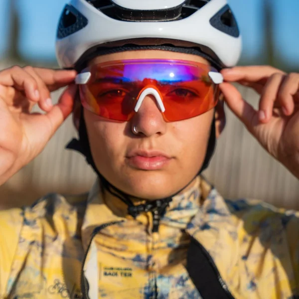 Óculos Ciclismo Eltin Nexum Branco mate e Azul - Image 2